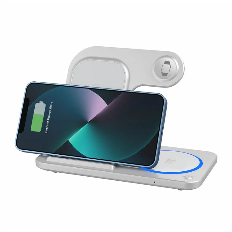 WIWU Wi-W020 Folding 3-in-1 15W Magnetic Wireless Charger Cell Phone Charging Stand - Image 4