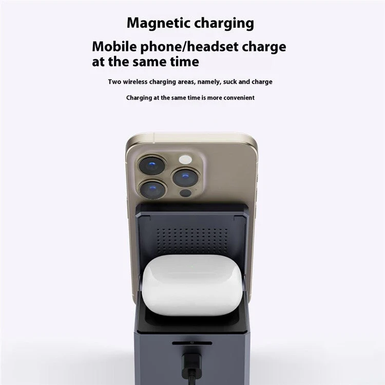 WIWU Wi-W030 For iPhone / Apple Watch / AirPods 3-in-1 Wireless Charging Stand Magnetic Wireless Charger - Image 5