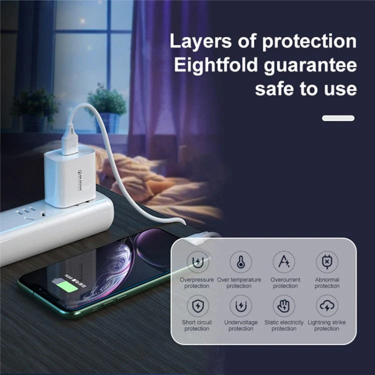 WK WP-U57 Max 18W QC 3.0 Fast Charging USB Wall Charger Travel Power Adapter - US Plug - Image 6