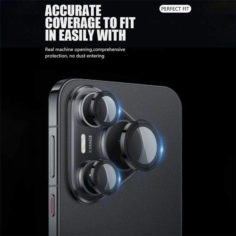 X-LEVEL AR Spotlight Series For Huawei Pura 70 Camera Lens Protector Set Individual Tempered Glass Lens Film - Black - Image 3