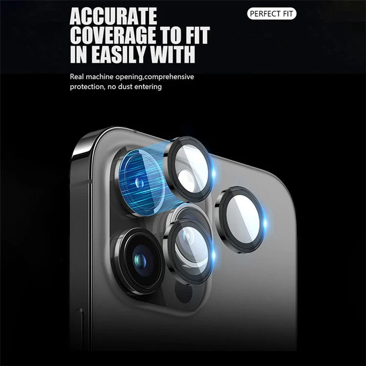 X-LEVEL AR-Spotlight Series For iPhone 15 Pro / 15 Pro Max Camera Lens Film Tempered Glass Rear Lens Guard - Grey - Image 3