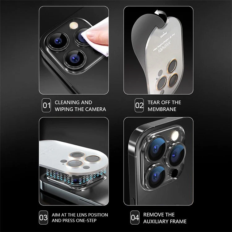 X-LEVEL AR Spotlight Series For Samsung Galaxy S23 Ultra Camera Lens Protector Set Individual HD Lens Film - Purple - Image 6