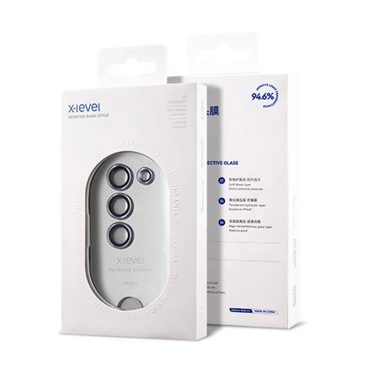 X-LEVEL AR-Spotlight Series For Samsung Galaxy S24 Tempered Glass Lens Protector Camera Lens Film - Silver - Image 5