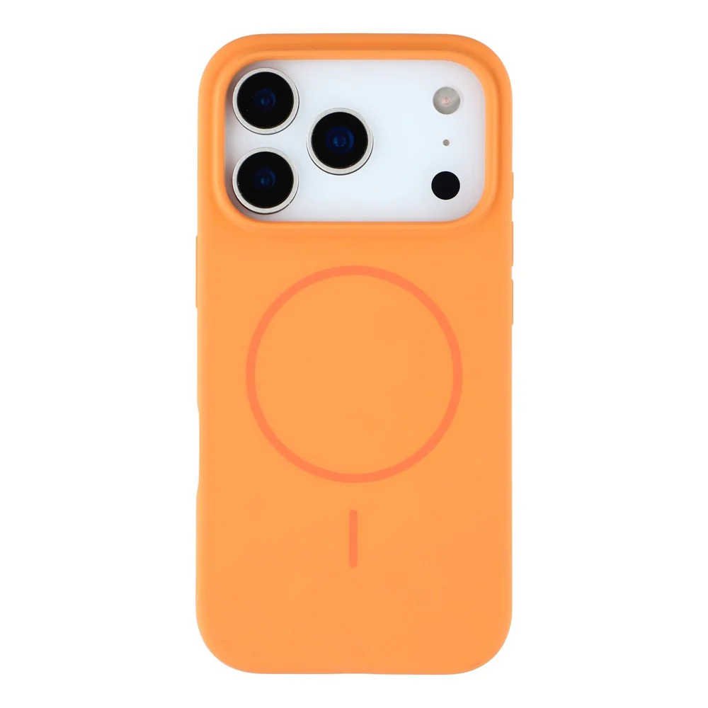 X-LEVEL For iPhone 17 Pro Max Case Compatible with MagSafe Liquid Silicone Phone Back Cover Skin Touch - Orange - Image 3