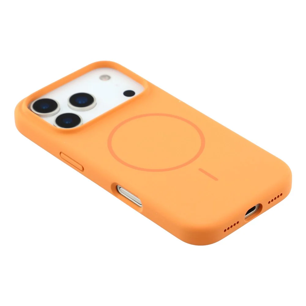 X-LEVEL For iPhone 17 Pro Max Case Compatible with MagSafe Liquid Silicone Phone Back Cover Skin Touch - Orange - Image 4
