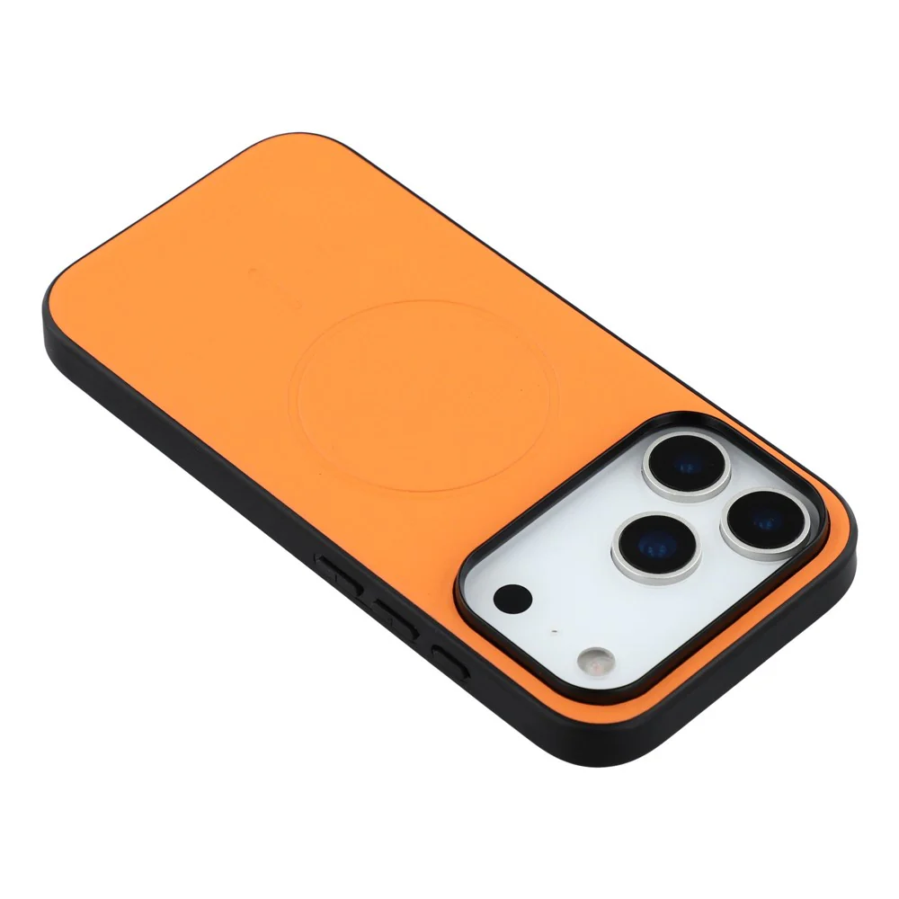 X-LEVEL For iPhone 17 Pro Max Case Compatible with MagSafe PC+TPU+PU Phone Back Cover - Orange - Image 5