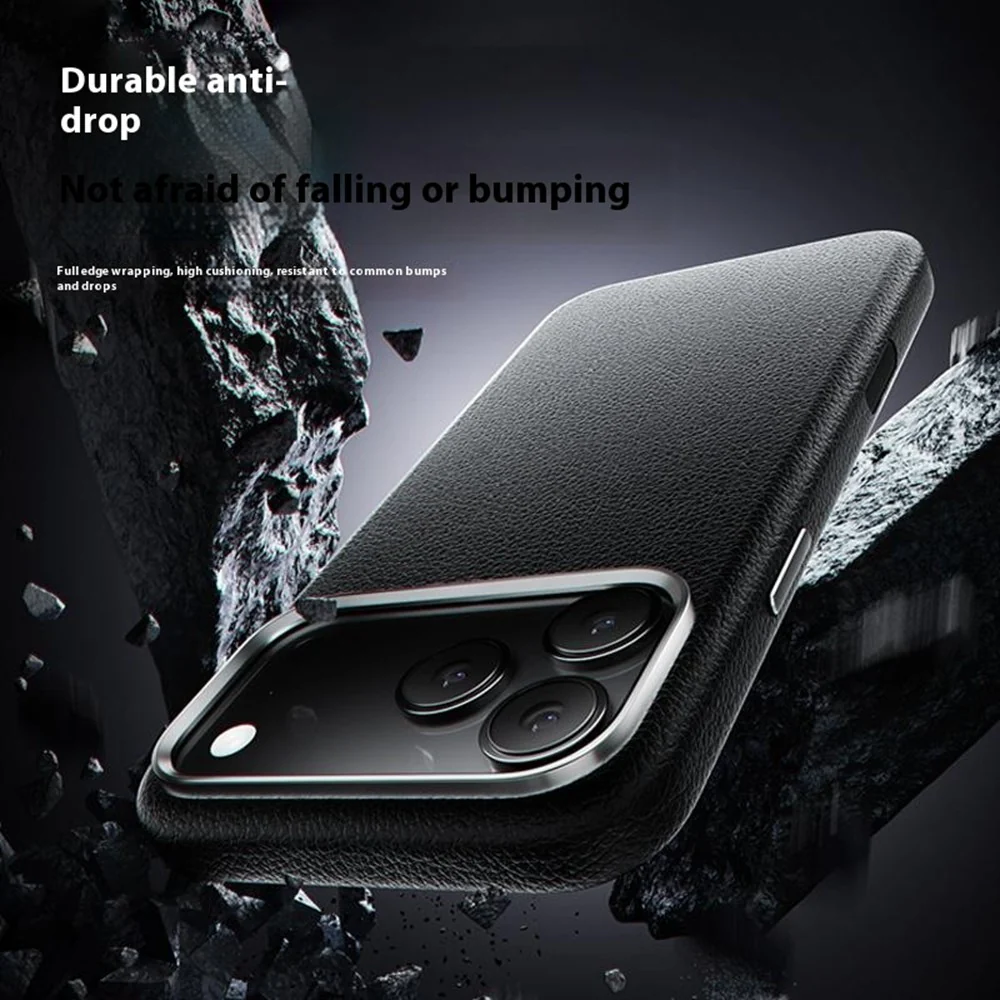 X-LEVEL For iPhone 17 Pro Max Case Compatible with MagSafe PU Leather Hard PC Phone Cover - Black - Image 7