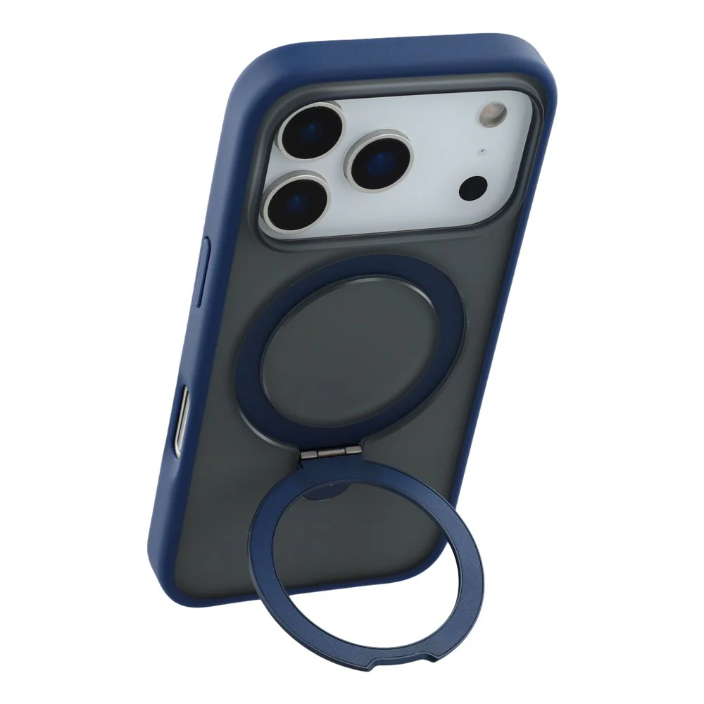 X-LEVEL For iPhone 17 Pro Max Case Metal Kickstand TPU PC Phone Back Cover - Blue - Image 4