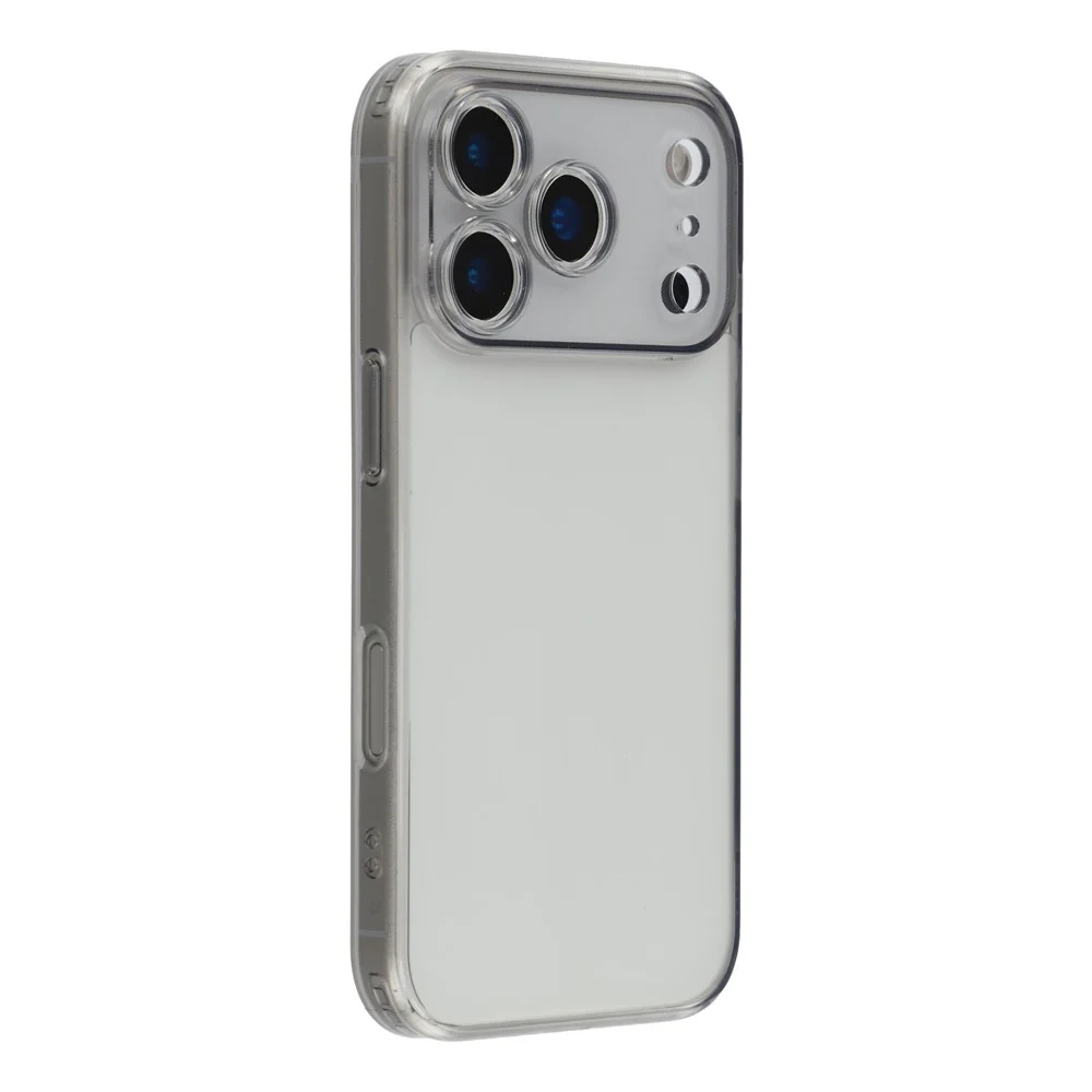 X-LEVEL For iPhone 17 Pro Max Case Precise Cutout Matte Tempered Glass + TPU Phone Cover - Transparent Black