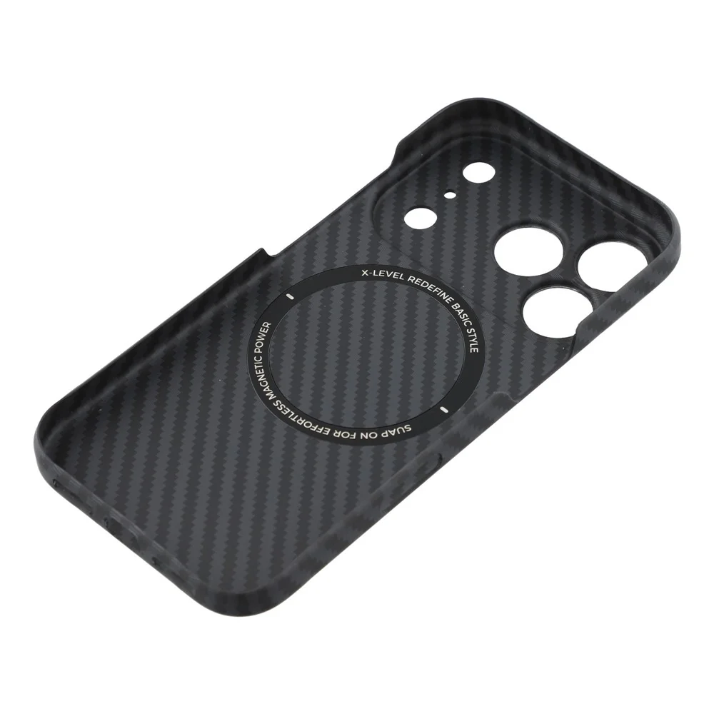 X-LEVEL For iPhone 17 Pro Max Magnetic Case Carbon Fiber Texture Ultra-Thin PC Hard Phone Cover - Image 6