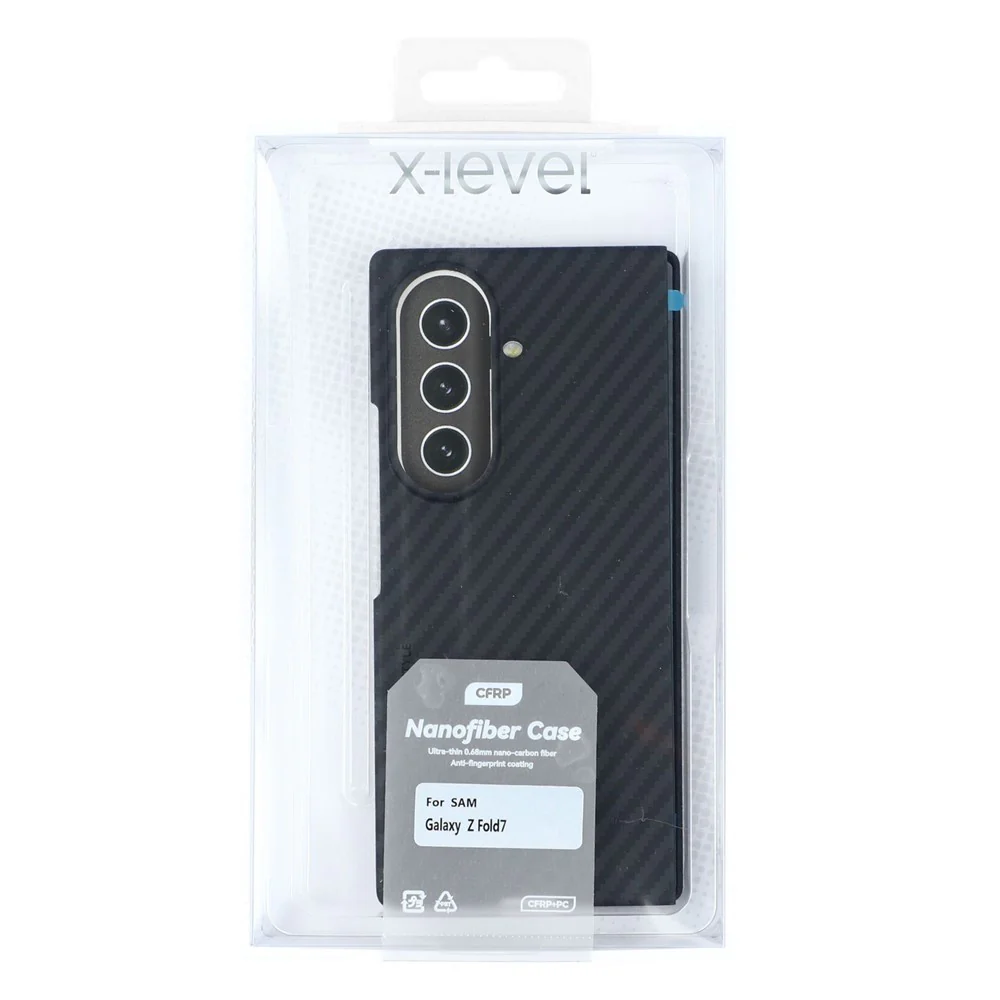 X-LEVEL For Samsung Galaxy Z Fold7 5G Case Carbon Fiber Texture Hard PC Phone Cover Anti Shock - Image 5