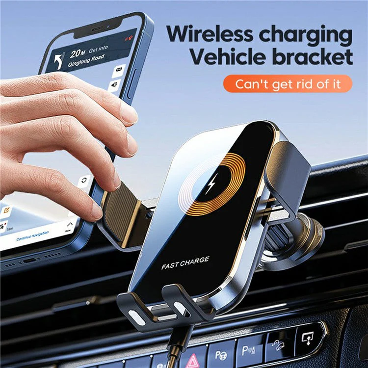 X12 Car Air Vent Touch Sensing Wireless Phone Charger Mount Cell Phone Bracket - Black - Image 7