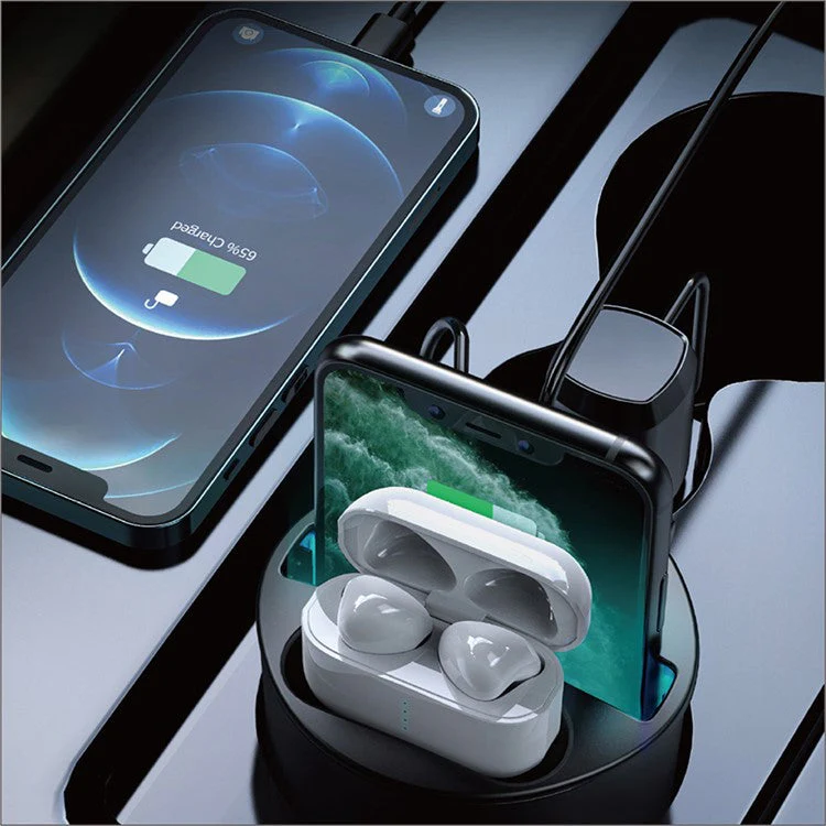 X13A 15W Car Wireless Charging Cup 4-in-1 Car Charger Stand Portable Mobile Phone Earphone Fast Charger - Image 8