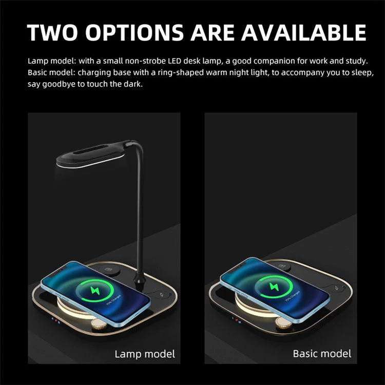 X3 Magnetic Wireless Charger for Mobile Phone Watch Headset 15W 3 in 1 Multi-Function Fast Charging Station - Black - Image 4