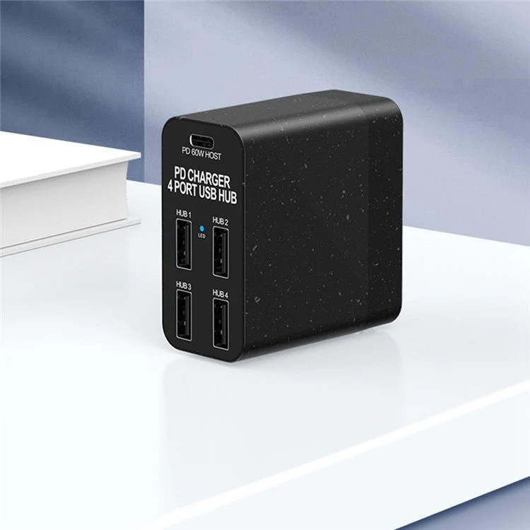 X83 4 USB + 1 Type-C PD Ports Wall Charger USB Hub Phone Tablet Charging Power Adapter - US Plug - Image 5