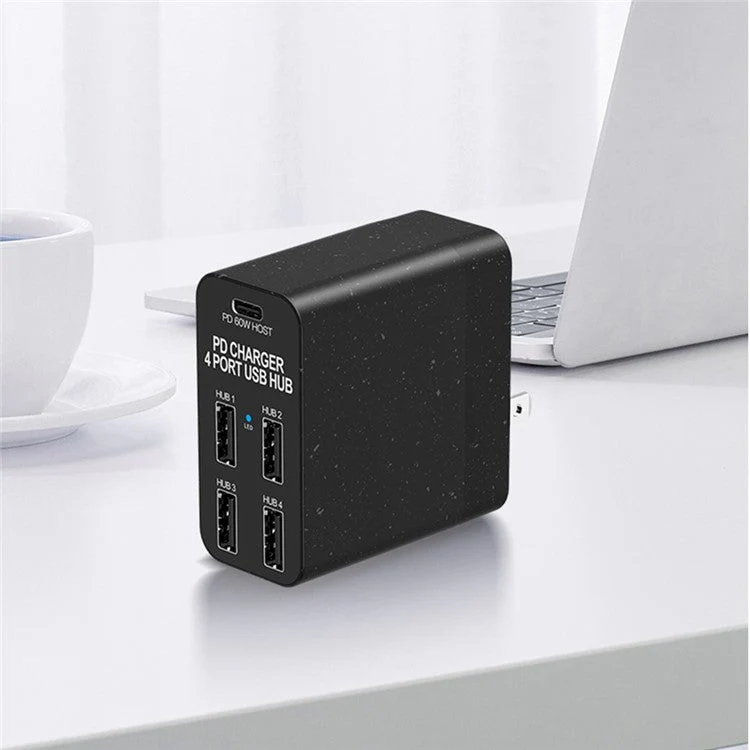 X83 4 USB + 1 Type-C PD Ports Wall Charger USB Hub Phone Tablet Charging Power Adapter - US Plug - Image 7