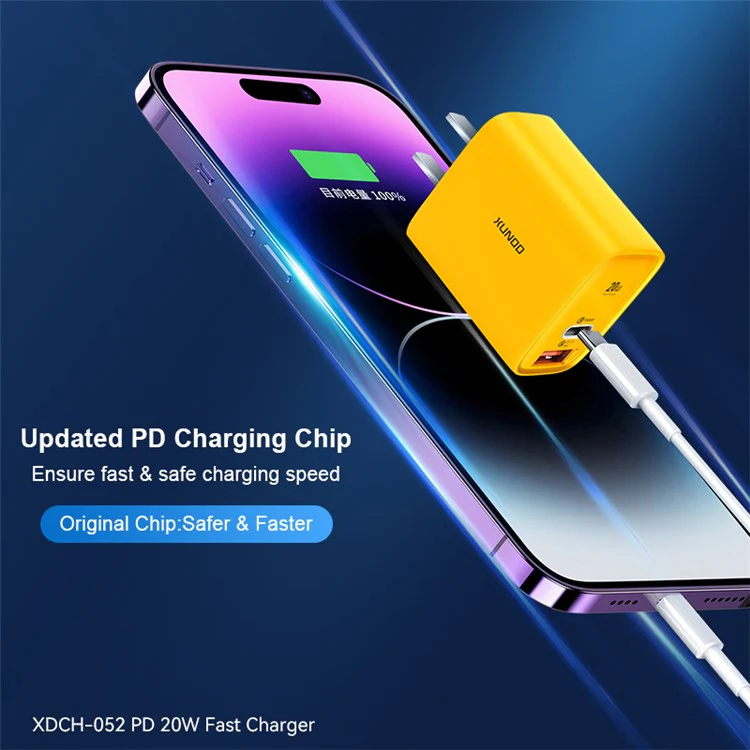 XUNDD XDCH-052 PD 20W Type-C + QC 3.0 USB Fast Charger Mini Wall Charging Block - CN Plug - Image 4