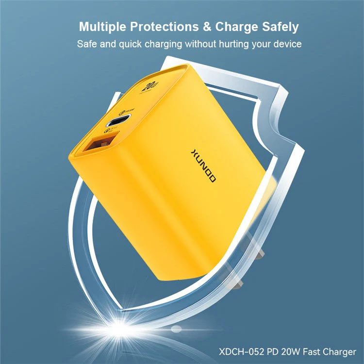 XUNDD XDCH-052 PD 20W Type-C + QC 3.0 USB Fast Charger Mini Wall Charging Block - CN Plug - Image 7