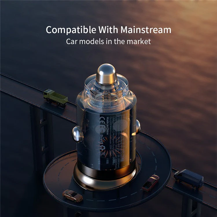 XUNDD XDCH-079 Car Charger Pull Tab PD 30W + QC3.0 Cigarette Lighter Adapter with Indicator Light - Blue - Image 8