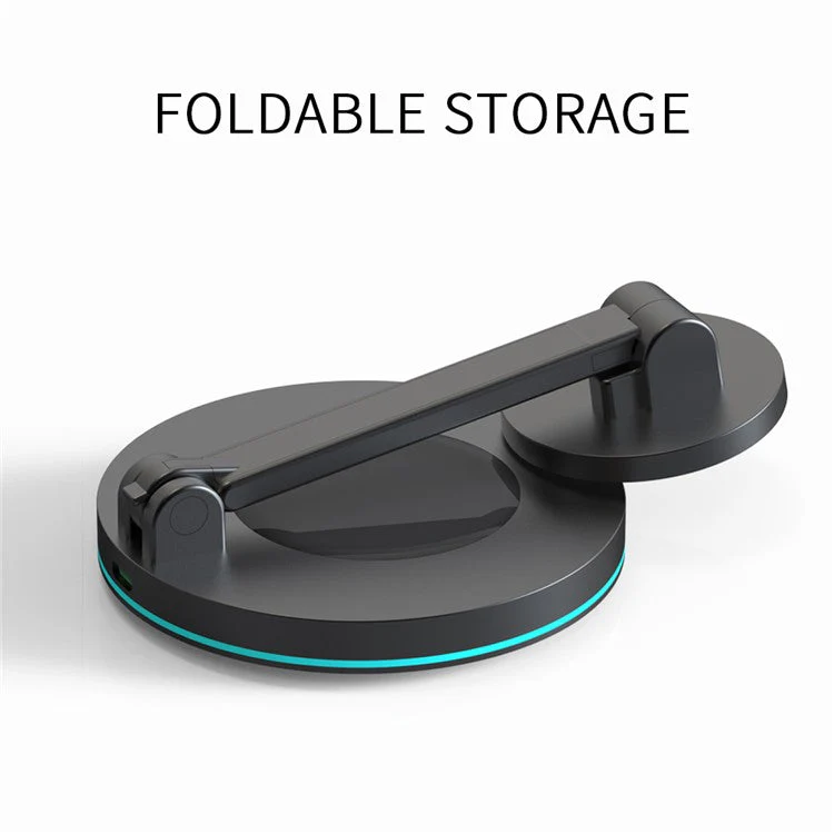 Y21 Folding Magnetic Wireless Charger 15W Fast Charging Stand Holder with LED Ambient Light for Earphones/Smart Phones - Black - Image 8