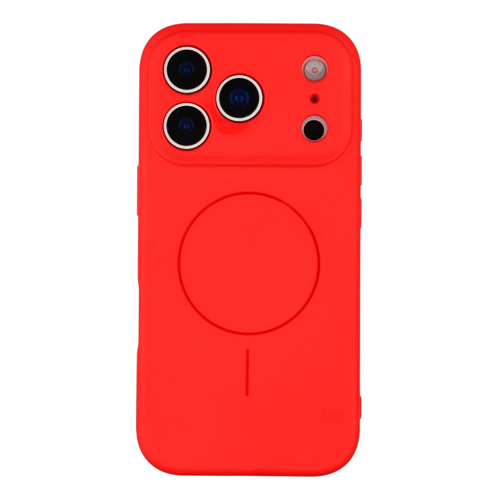 YCADEN For iPhone 17 Pro Max Case Compatible with MagSafe Precise Cutouts TPU Phone Back Cover - Chinese Red - Image 3