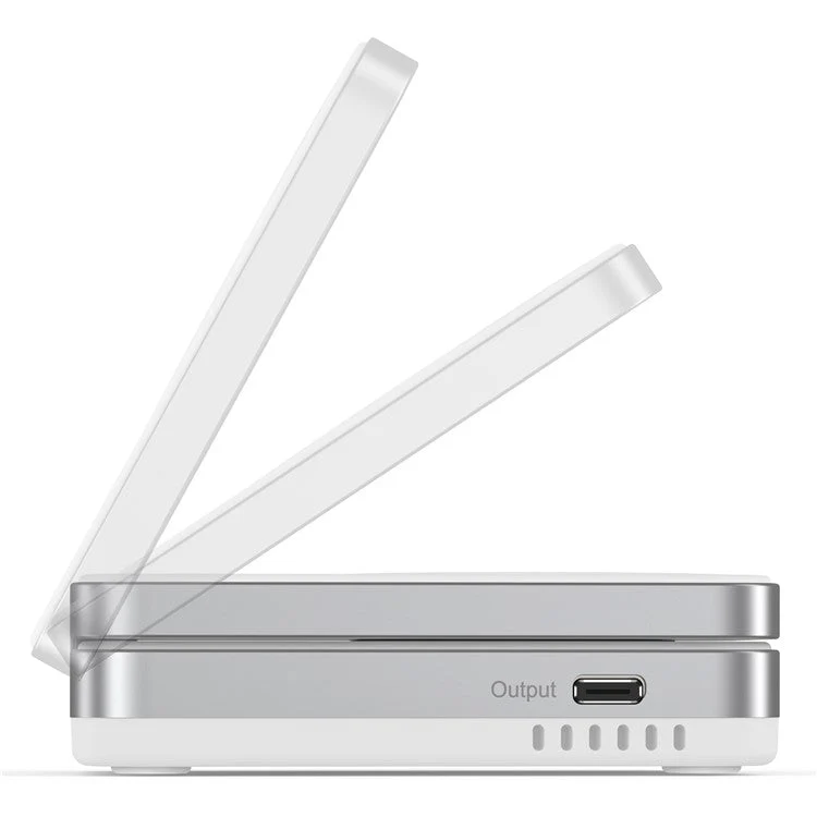 YF-M29 Qi2 Certified 2-in-1 15W Magnetic Wireless Charger with Aluminum Alloy Frame for Earbuds  /  iPhone - White - Image 4