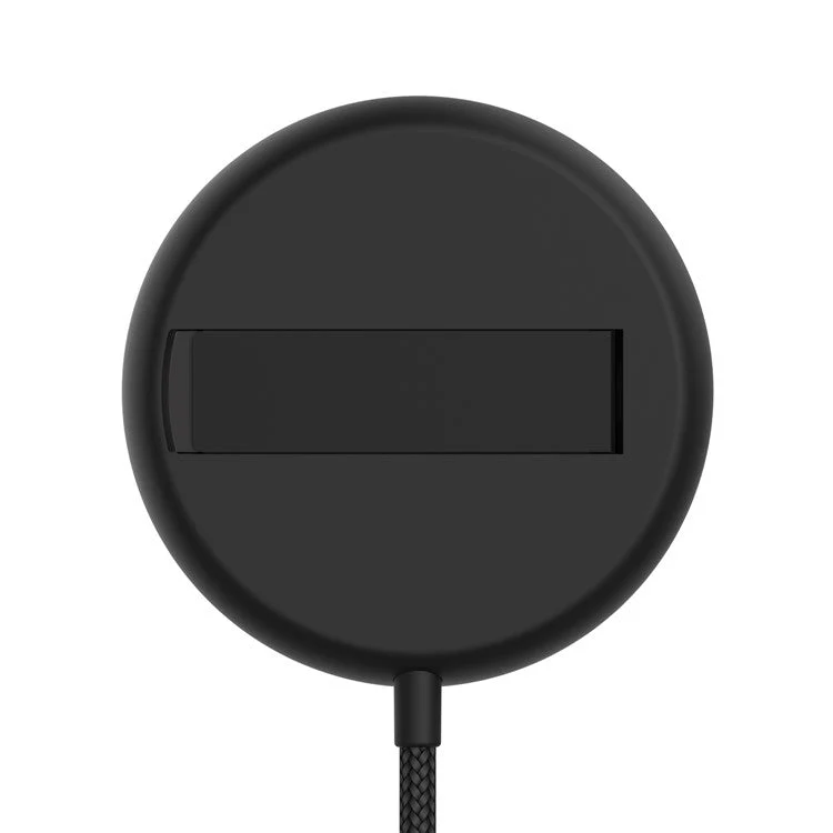 YF-M3C For iPhone 15-12 Qi2 Certified Aluminum Alloy 15W Max Magnetic Wireless Charger Pad with Bracket - Black - Image 3