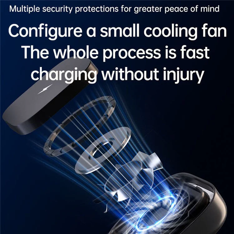 YN43 For iPhone / AirPods / Apple Watch Magnetic Wireless Charger Stand Built-In Cooling Fan - Image 4