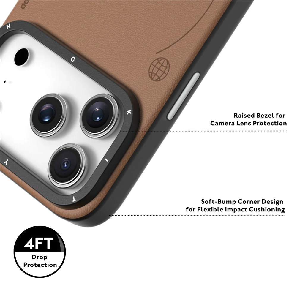 YOUNGKIT For iPhone 17 Pro Max Case Compatible with MagSafe PU Leather + PC Phone Cover - Black - Image 6