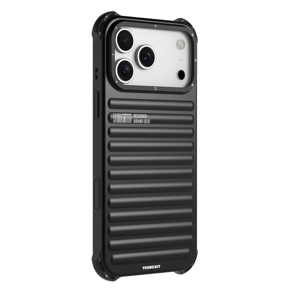 YOUNGKIT For iPhone 17 Pro Max Case Compatible with MagSafe Suitcase Texture IMD TPU Phone Cover - Black