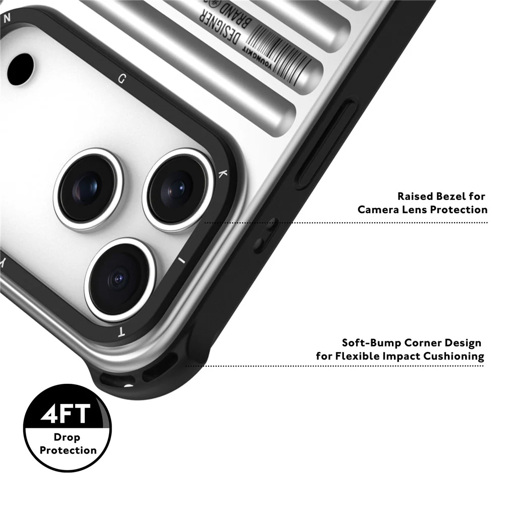 YOUNGKIT For iPhone 17 Pro Max Case Compatible with MagSafe Suitcase Texture IMD TPU Phone Cover - Black - Image 6