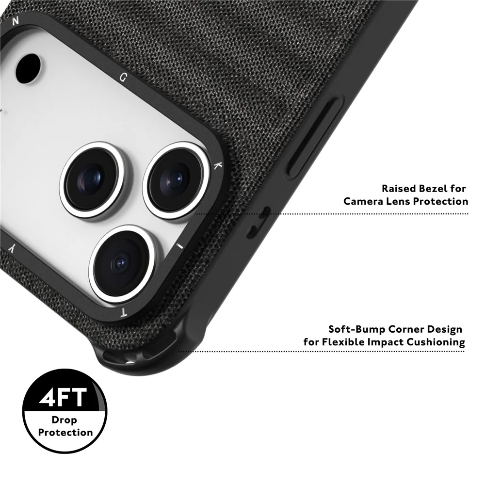 YOUNGKIT For iPhone 17 Pro Max Magnetic Case Jeans Cloth Texture TPU Canvas Phone Back Cover - Brown - Image 5
