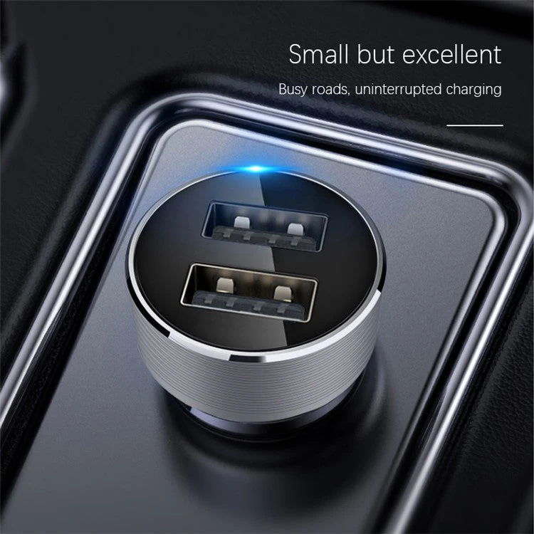 ZUZG ZC-C04S Dual USB Aluminum Alloy Car Charger 2.4A Phone Charging Adapter - Image 4