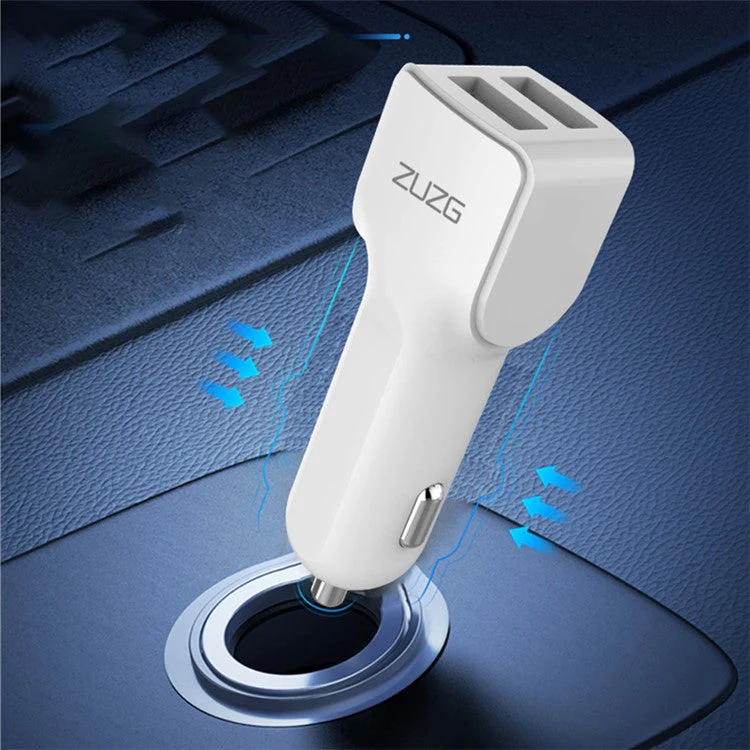 ZUZG ZC-C14 Dual USB PC+ABS Smart Car Charger 3.4A Cellphone Charging Adapter - Image 2